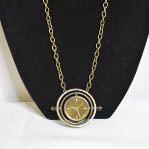 Harry Potter Spinning Time Turner 2 Sided Watch/Hourglass Engraved 30" Necklace